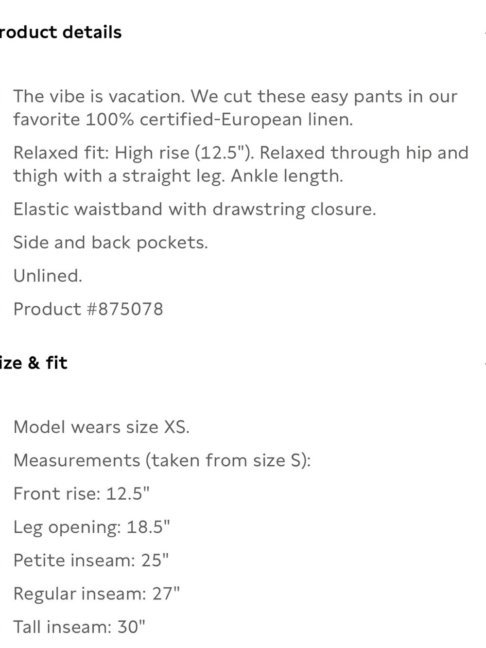 Banana Republic White Straight Leg Drawstring Pants - Picture 8 of 9